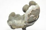 Green Druzy Quartz Formation With Metal Stand #209188-2